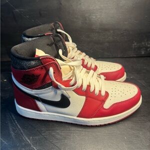 Red and White High-Top Sneakers